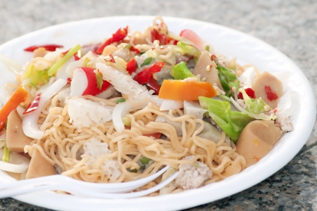Thai spicy noodle salad.の写真素材