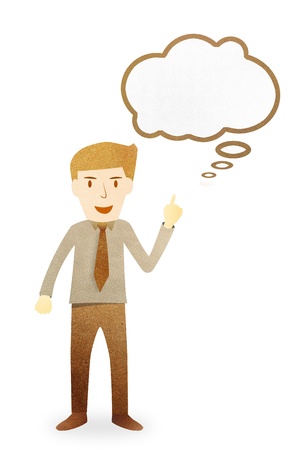 Business man with bubble talk tagの写真素材