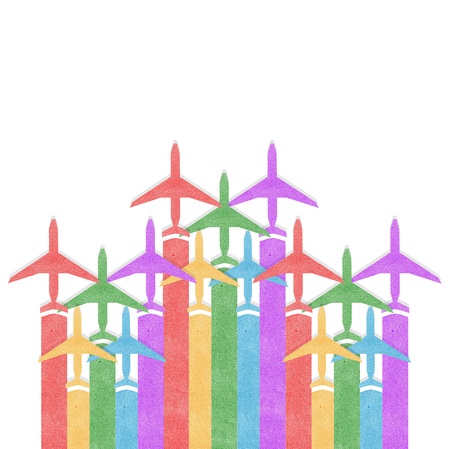 Paper texture,Colorful Airplanes backgroundの写真素材