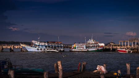 Fishing ship in Gulf of Thailand.の写真素材