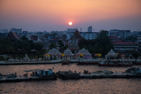 View of the Chao Phraya River in Bangkok, Thailandのeditorial素材
