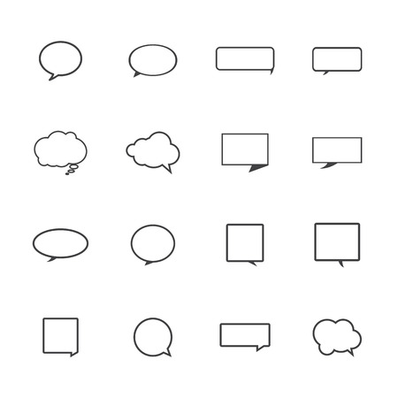 Speech bubble icons on white background.のイラスト素材