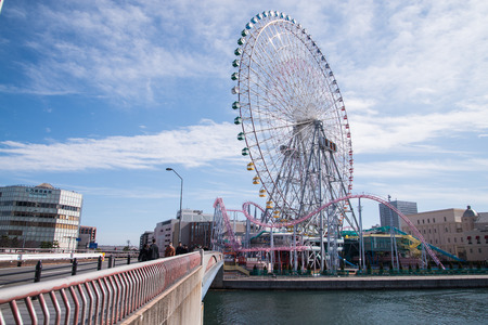 Yokohama, JAPAN - March 04 : Yokohama Minatomirai 21 district on March 04, 2015 in Yokohama, Kanagawa, Japan. Minatomirai is the central business district of Yokohama.のeditorial素材