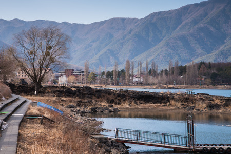view of kawakuchiko lake, Japan.の写真素材