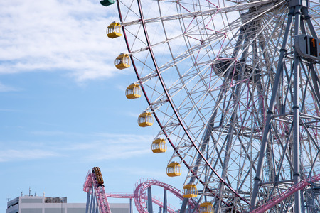 A big ferris wheel in Yokohama, Japan.のeditorial素材