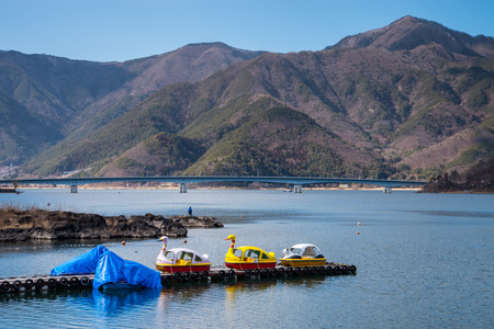 view of kawakuchiko lake, Japan.のeditorial素材