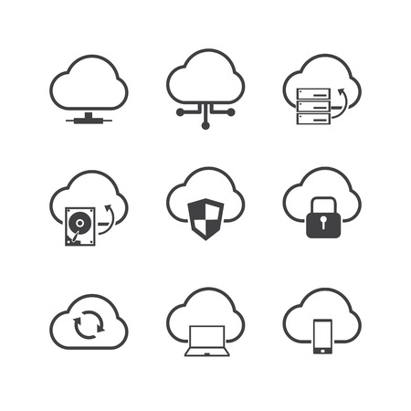 Cloud Computer icons set.のイラスト素材