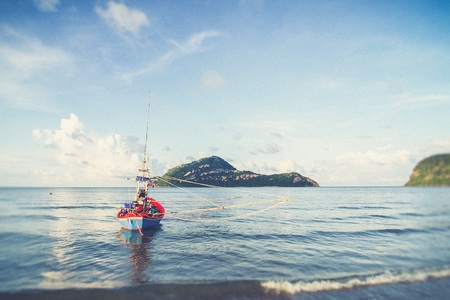 Landscape of sea  (Vintage filter effect used)の写真素材