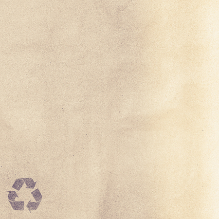 Blank paper with recycle sign (Vintage filter effect used)の写真素材