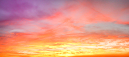 Beautiful panorama color sky during sunsetの写真素材