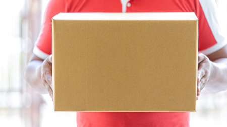 The delivery staff of the man who sent the goods at the front door