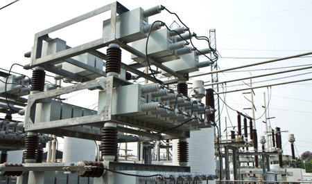 capacitor bank in high voltage substation
