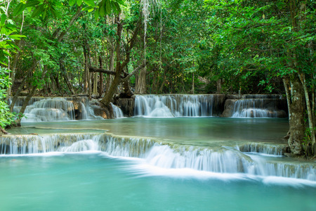 Waterfall in tropical forestの写真素材