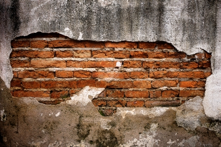  background of brick wall with vintage look and Ancient grunge wall with bricks の写真素材