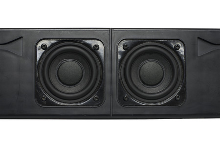 Dual speakers with aircraft black box for the amplifierの写真素材