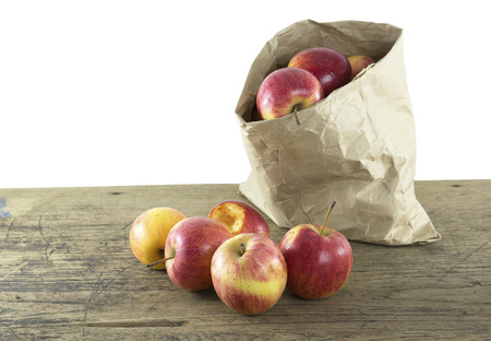 Apple of natural light on wood backgroundの写真素材