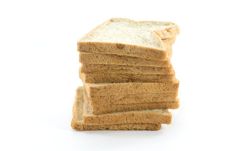 sliced bread wheat  isolated on white background
