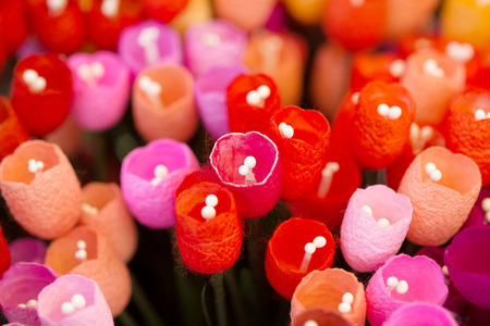 Close up colorful flowers made ââof silk (Select Focus), made ââin Thailand.の写真素材