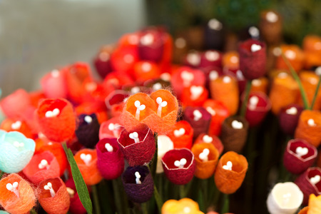 Close up colorful flowers made ââof silk (Select Focus), made ââin Thailand.の写真素材