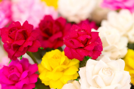 Close up colorful flowers made ââof silk (Select Focus), made ââin Thailand.の写真素材