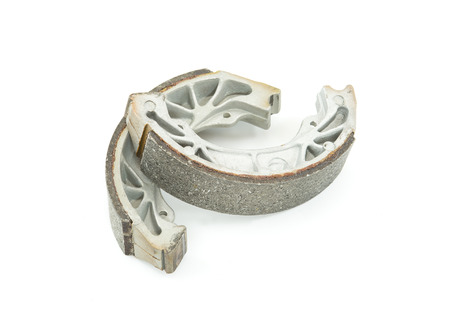 brake pads drum brake, isolated on a white backgroundの写真素材