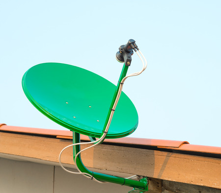green satellite dish  technologyの写真素材