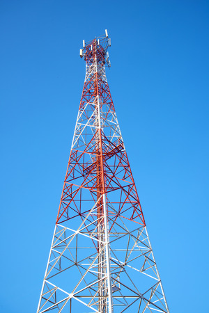 Signaling, cell phone antenna system. Large transmission poles.の写真素材