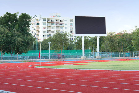 stadium track and Scoreboardの写真素材