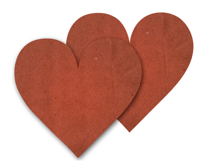 couple heart from paper recycleの写真素材