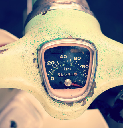Gauges of vintage classic motorcycleの写真素材