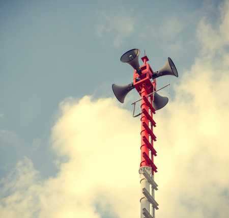 vintage horn speaker for public relationsの写真素材