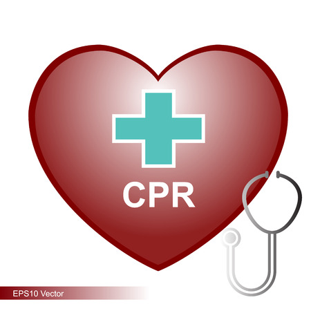 heart cpr medical vector formatのイラスト素材