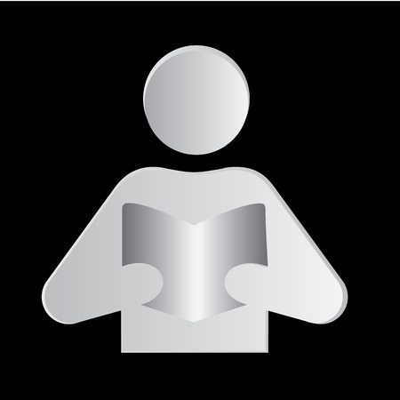 reading icon web concept metalのイラスト素材