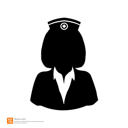 Silhouette female nurse avatar profile picture on white backgroundのイラスト素材