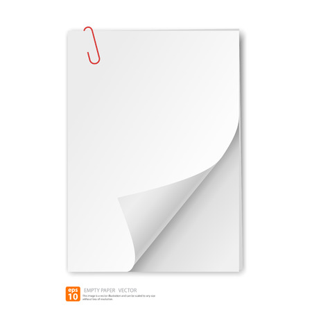 Empty paper with clip vector formatのイラスト素材