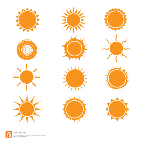 New vector Orange Sun symbols icon setのイラスト素材