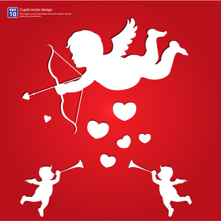 New cupid angel vector valentine card and wedding design, love symbolのイラスト素材