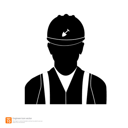 Silhouette  engineer man avatar profile picturesのイラスト素材