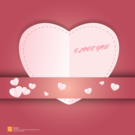 New heart love card , valentine and wedding concept vector designのイラスト素材