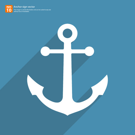New Anchor sign with shadow vector icon designのイラスト素材