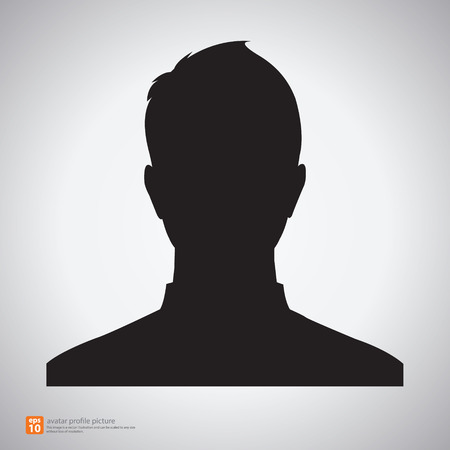 Vector silhouette man icon avatar profile pictureのイラスト素材