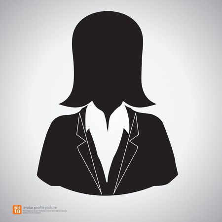 Vector silhouette Businesswoman icon avatar profile pictureのイラスト素材