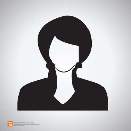 Vector silhouette woman icon avatar profile pictureのイラスト素材