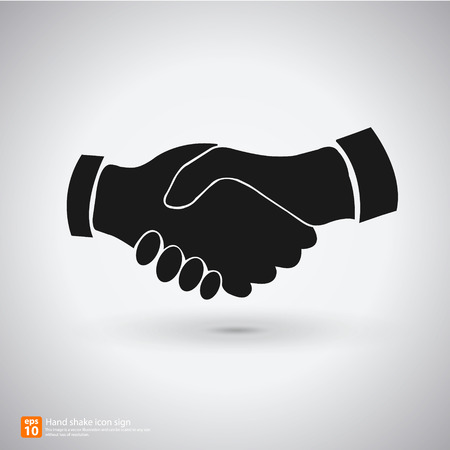 New vector Handshake icon sign on gray backgroundのイラスト素材