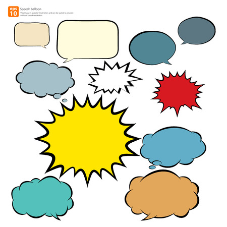 New vector Cartoon speech balloon, Comic Speech Bubble  iconのイラスト素材