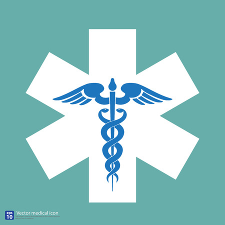 Medical vector icon ,Caduceus signのイラスト素材