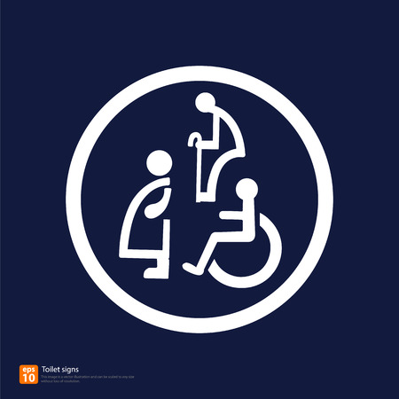Restroom signs for Pregnant woman,Handicapped and Aged personのイラスト素材