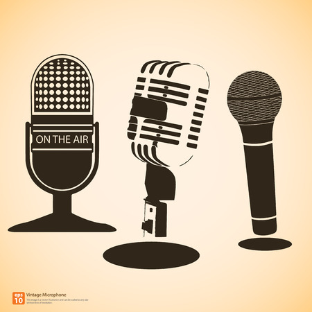 Vector vintage microphoneのイラスト素材
