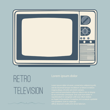 Retro television (tv) with Space for text editing vecter designのイラスト素材