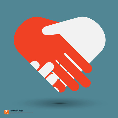 handshake for heart shapeのイラスト素材